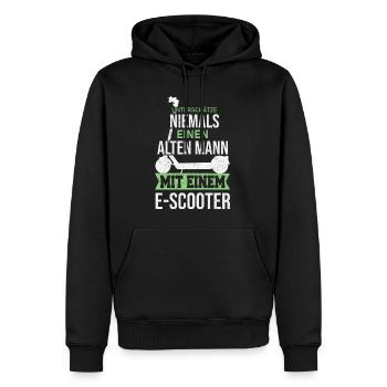 E Scooter Roller Elektroroller - Männer Premium Bio Hoodie - Schwarz - Vorne - Nico (187cm)