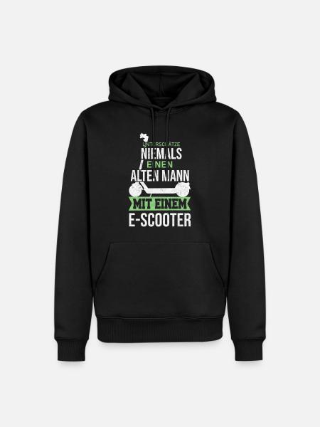 E Scooter Roller Elektroroller - Männer Premium Bio Hoodie - Schwarz