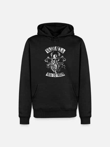 Valhalla has to wait - Men’s Premium Organic Hoodie - black