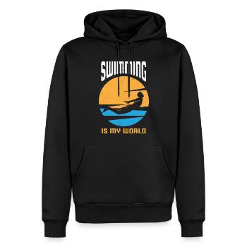 Swimmers Swimming 50 meters lane - Men’s Premium Organic Hoodie - black - Front - Nico (187cm)