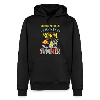Abschied von der 5. Klasse - Hallo Mittelschule! - Männer Premium Bio Hoodie - Schwarz - Vorne - Nico (187cm)