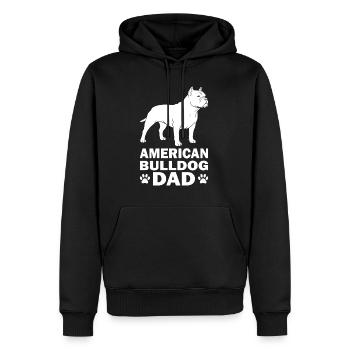 Papa bouledogue américain - Sweat à capuche Premium bio Homme - noir - Devant - Nico (187cm)