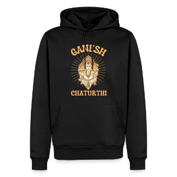 Ganesh Chaturthi Hidouisme - Sweat à capuche Premium bio Homme - noir - Devant - Nico (187cm)