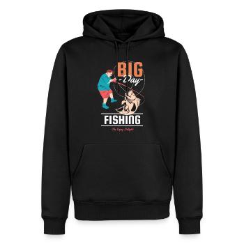 T-Shirt großer Tag des Angelns zum Schlemmen - Männer Premium Bio Hoodie - Schwarz - Vorne - Nico (187cm)