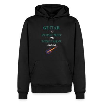 Instrument de guitare pour les gens intelligents Pine - Sweat à capuche Premium bio Homme - noir - Devant - Nico (187cm)