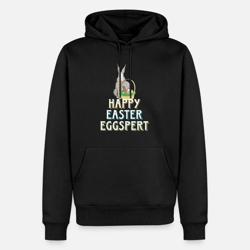 happy easter eggspert - Männer Premium Bio Hoodie - Schwarz