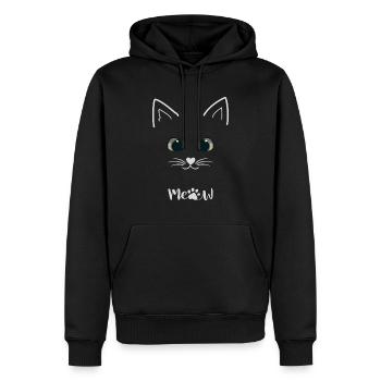 Amour de chat - Sweat à capuche Premium bio Homme - noir - Devant - Nico (187cm)