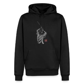 vor dem Streik - Männer Premium Bio Hoodie - Schwarz - Vorne - Nico (187cm)
