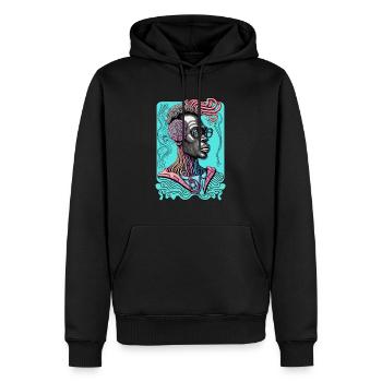 Ultra Cool et Futuriste Psychédélique Afro Man - Sweat à capuche Premium bio Homme - noir - Devant - Nico (187cm)