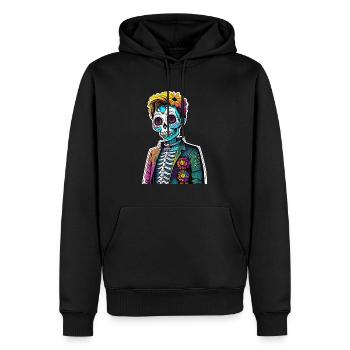 Colored Dia de los Muertos Kid - Men’s Premium Organic Hoodie - black - Front - Nico (187cm)