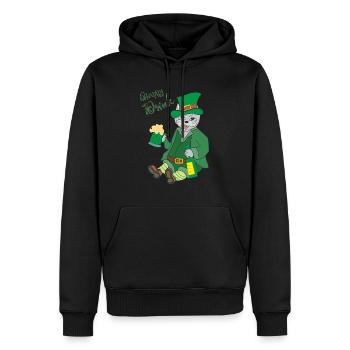Chat, Boisson Heureuse - Sweat à capuche Premium bio Homme - noir - Devant - Nico (187cm)