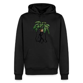 Plante d’intérieur / Plante en pot / Décoration / Pot - Sweat à capuche Premium bio Homme - noir - Devant - Nico (187cm)