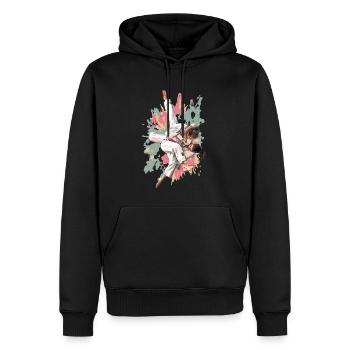 Judokate - Männer Premium Bio Hoodie - Schwarz - Vorne - Nico (187cm)