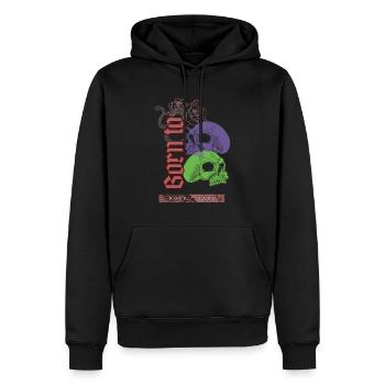 Né pour être dur comme le roc - Sweat à capuche Premium bio Homme - noir - Devant - Nico (187cm)