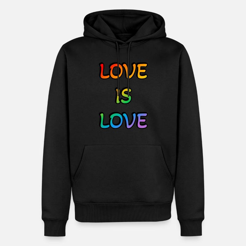 Arc-en-ciel L’amour est l’amour - Sweat à capuche Premium bio Homme - noir