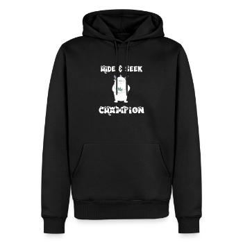 Hide and Seek Yeti - Männer Premium Bio Hoodie - Schwarz - Vorne - Nico (187cm)