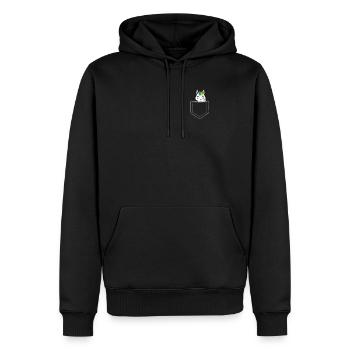 Einhorn Pocket Mittelfinger Einhörner Geschenk - Männer Premium Bio Hoodie - Schwarz - Vorne - Nico (187cm)
