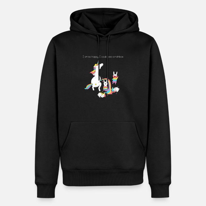 Unicorn Pee - Männer Premium Bio Hoodie - Schwarz