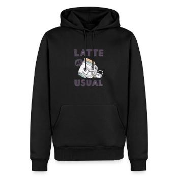 Latte as Usual - Männer Premium Bio Hoodie - Schwarz - Vorne - Nico (187cm)