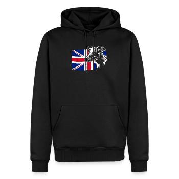 WHIPPET Union Jack Flag Chiens Wilsigns - Sweat à capuche Premium bio Homme - noir - Devant - Nico (187cm)