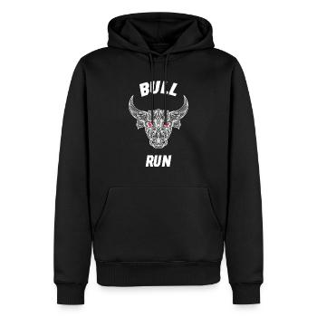 Bull Run - Sweat à capuche Premium bio Homme - noir - Devant - Nico (187cm)