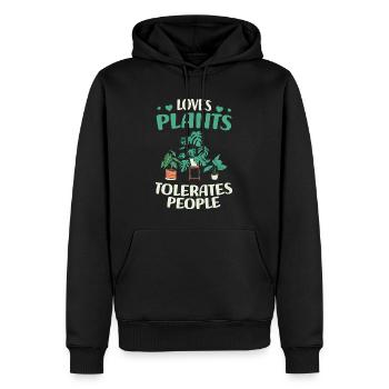 Jardinier amateur - Sweat à capuche Premium bio Homme - noir - Devant - Nico (187cm)
