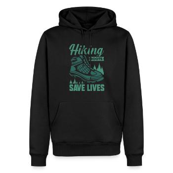 Randonnée Alpinisme Montagnes Forêts Nature - Sweat à capuche Premium bio Homme - noir - Devant - Nico (187cm)