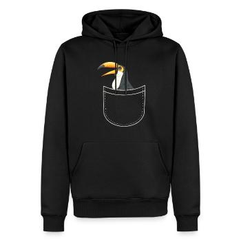 Toucan Bird Rainforest - Sweat à capuche Premium bio Homme - noir - Devant - Nico (187cm)