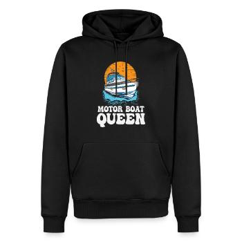 Pontoon Queen Motorboating Boat Parade Motor Boat - Men’s Premium Organic Hoodie - black - Front - Nico (187cm)
