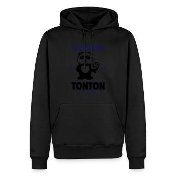 Bientôt Tonton – Prêt à devenir le meilleur oncle - Sweat à capuche Premium bio Homme - noir - Devant - Nico (187cm)