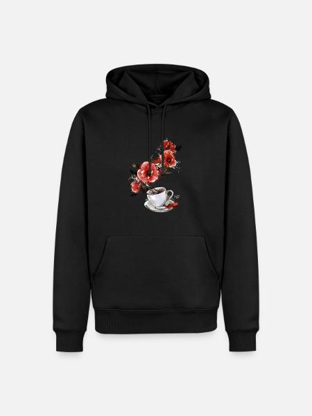 Mohnkaffee - Männer Premium Bio Hoodie - Schwarz