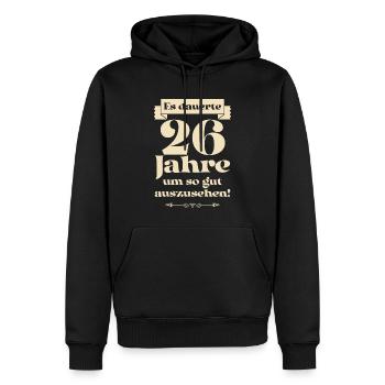 Es dauerte 26 Jahre um so gut auszusehen - Männer Premium Bio Hoodie - Schwarz - Vorne - Nico (187cm)