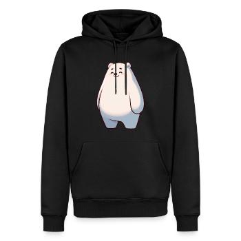 Süßer Eisbär Cartoon Glücklich Entspannt - Männer Premium Bio Hoodie - Schwarz - Vorne - Nico (187cm)
