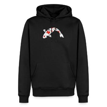 Sanke Koi-Fischdesign für Koi-Teich-Besitzer - Männer Premium Bio Hoodie - Schwarz - Vorne - Nico (187cm)