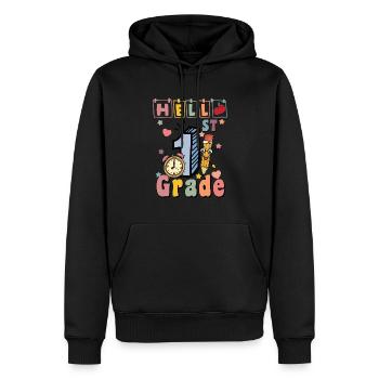 Bonjour Première année Rainbow Girls Boys Équipe d’enseignants - Sweat à capuche Premium bio Homme - noir - Devant - Nico (187cm)