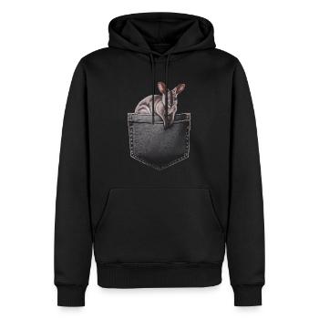 Wallaby - Männer Premium Bio Hoodie - Schwarz - Vorne - Nico (187cm)