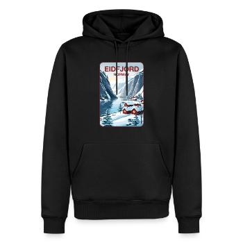L’Eidfjord - Sweat à capuche Premium bio Homme - noir - Devant - Nico (187cm)