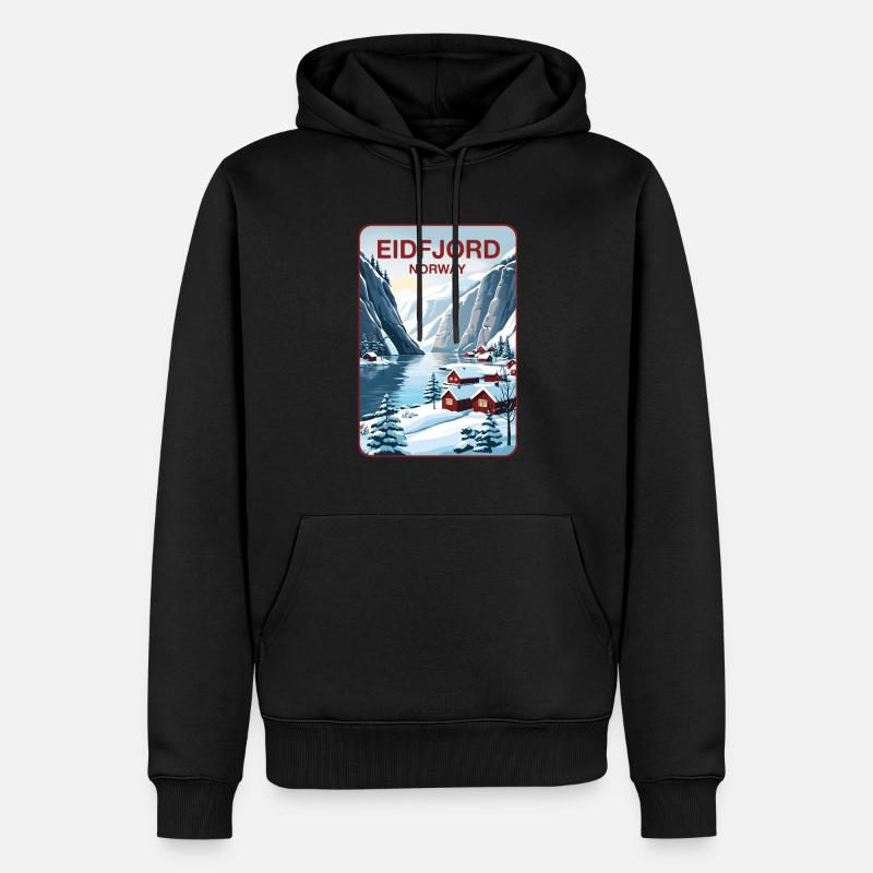 Eidfjord - Männer Premium Bio Hoodie - Schwarz