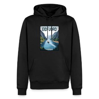 L’Eidfjord - Sweat à capuche Premium bio Homme - noir - Devant - Nico (187cm)