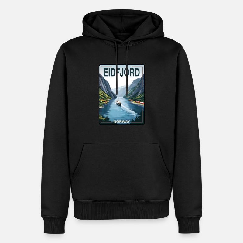 L’Eidfjord - Sweat à capuche Premium bio Homme - noir