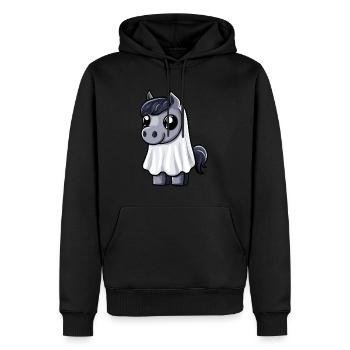 Pferd Halloween Comic Geist - Männer Premium Bio Hoodie - Schwarz - Vorne - Nico (187cm)