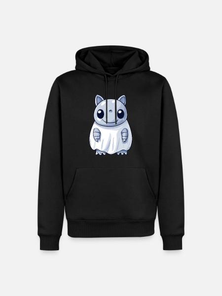 Armadillo Halloween Comic Ghost - Men’s Premium Organic Hoodie - black