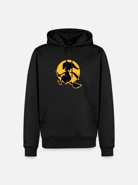 vl034b_hexe_2c - Männer Premium Bio Hoodie - Schwarz