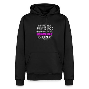 BELGISCHES KALTBLUT - Glitzer - Männer Premium Bio Hoodie - Schwarz - Vorne - Nico (187cm)