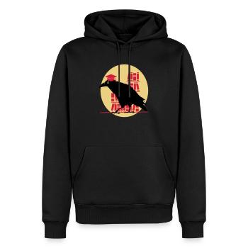 Dr. Crow - Männer Premium Bio Hoodie - Schwarz - Vorne - Nico (187cm)