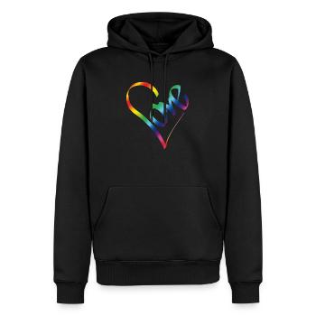 Rainbow Love - Männer Premium Bio Hoodie - Schwarz - Vorne - Nico (187cm)
