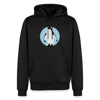 pinguin_032013_b_3c - Sweat à capuche Premium bio Homme - noir - Devant - Nico (187cm)