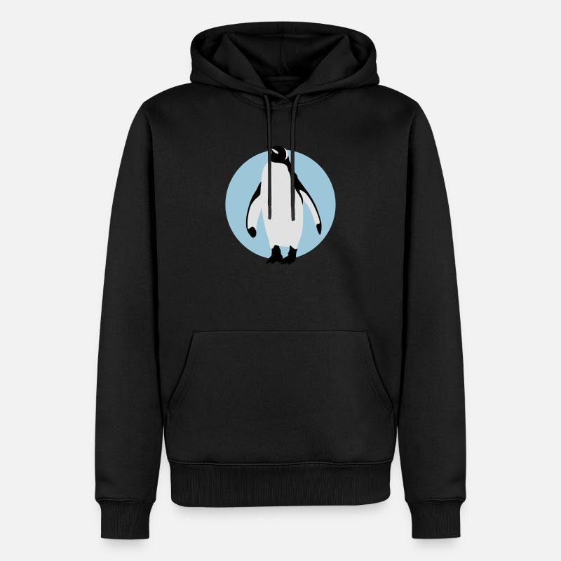 pinguin_032013_b_3c - Männer Premium Bio Hoodie - Schwarz