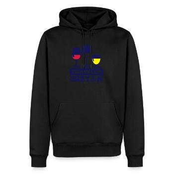 triathlon breton alcool verre apero humour - Sweat à capuche Premium bio Homme - noir - Devant - Nico (187cm)
