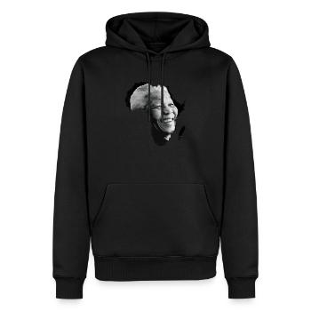 Nelson Mandela - Sweat à capuche Premium bio Homme - noir - Devant - Nico (187cm)
